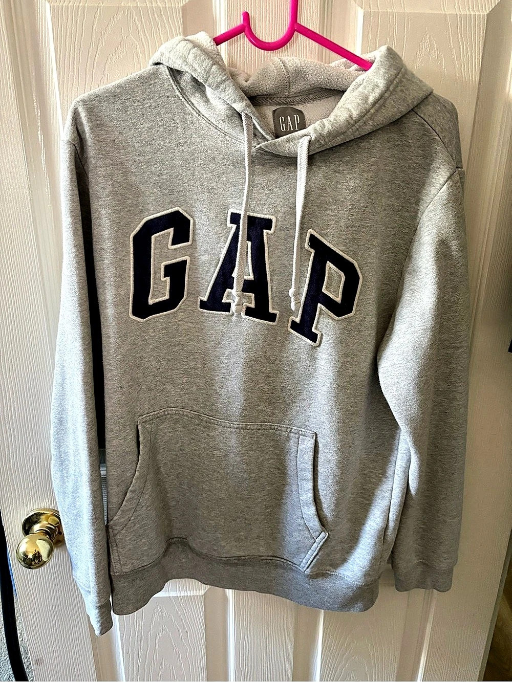 Gap Logo Hoodie Pullover Gray Size Small